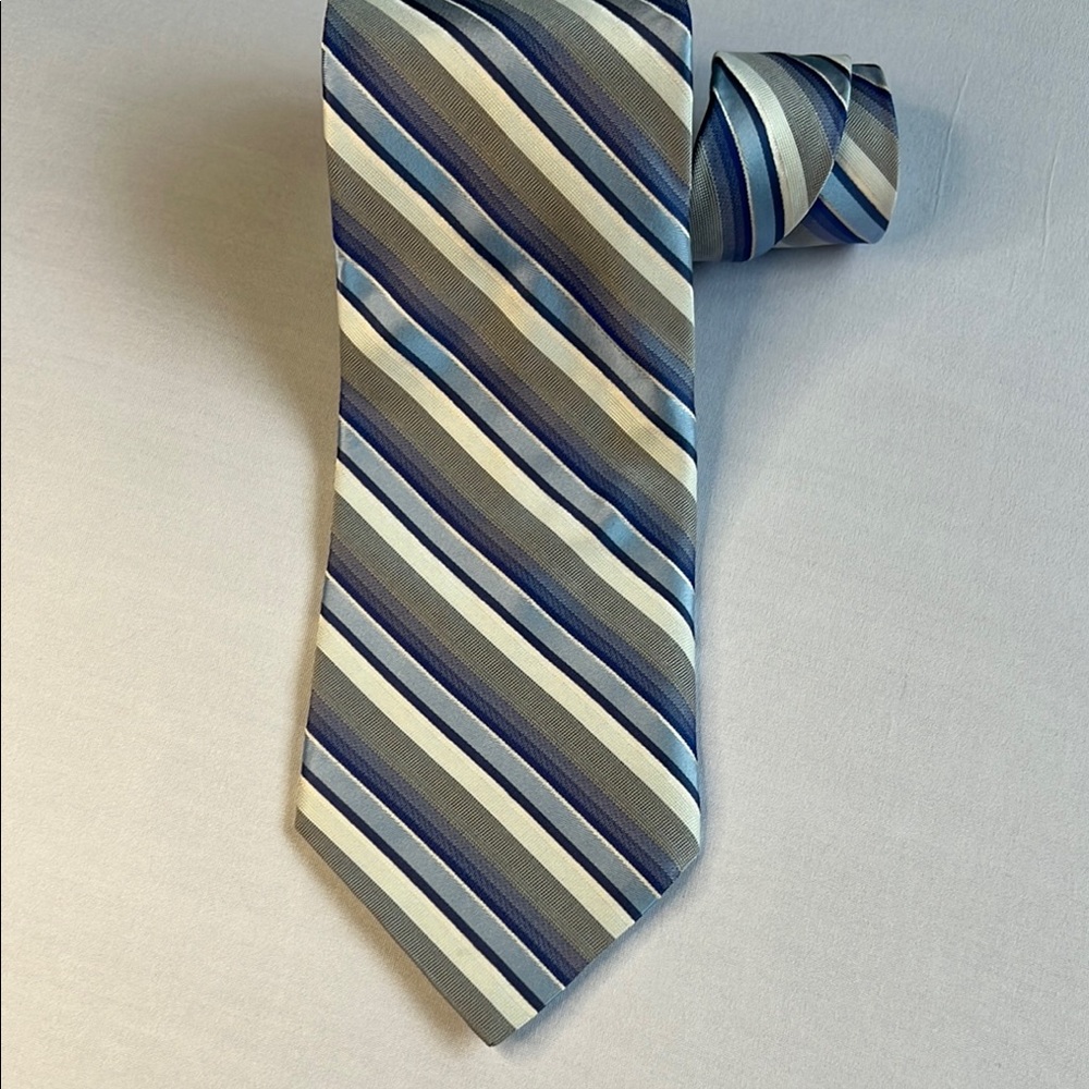 Murano Diagonal Striped Blue and Gray Men's Tie